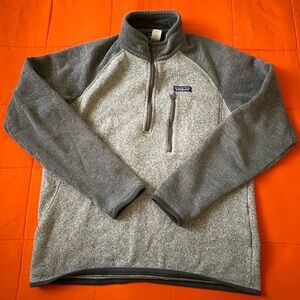 Patagonia Jacket Mens Medium Gray Worn Wear Sweater 1/4 Zip